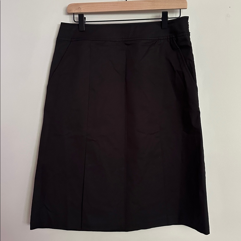 Pendleton Black A-Line Pleated Cotton Skirt